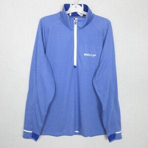 Zero Restriction Golf Pullover Wheels Up Blue 1/4 Zip Long Sleeve Shirt Mens XXL